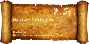 Mahler Szibilla névjegykártya